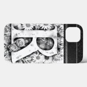 Gepersonaliseerde letter R Elegante Bloemen Waterv Case-Mate iPhone Case (Achterkant (horizontaal))