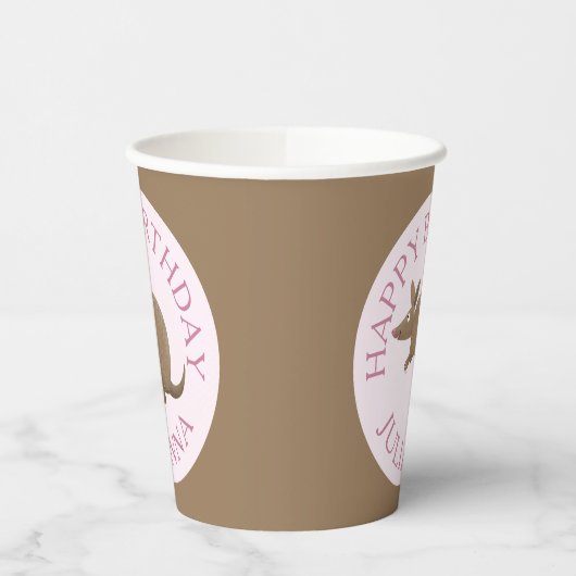 Gepersonaliseerde leuke armadillo happy birthday c papieren bekers (Links)