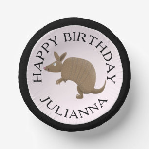 Gepersonaliseerde leuke armadillo happy birthday c papieren kommen