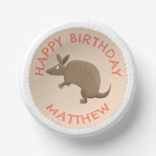 Gepersonaliseerde leuke armadillo happy birthday c papieren kommen
