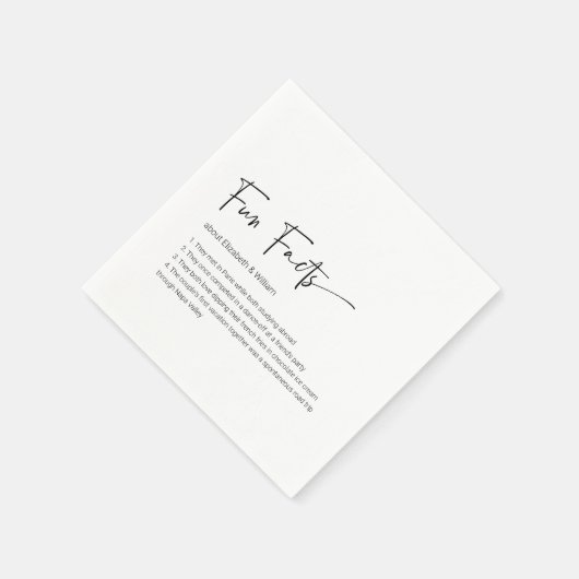 Gepersonaliseerde Leuke Feiten Bruiloft Cocktail s Servet (Hoek)