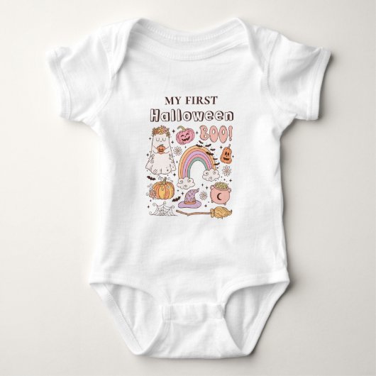 Gepersonaliseerde Leuke Halloween Elements Ghost P Romper (Voorkant)