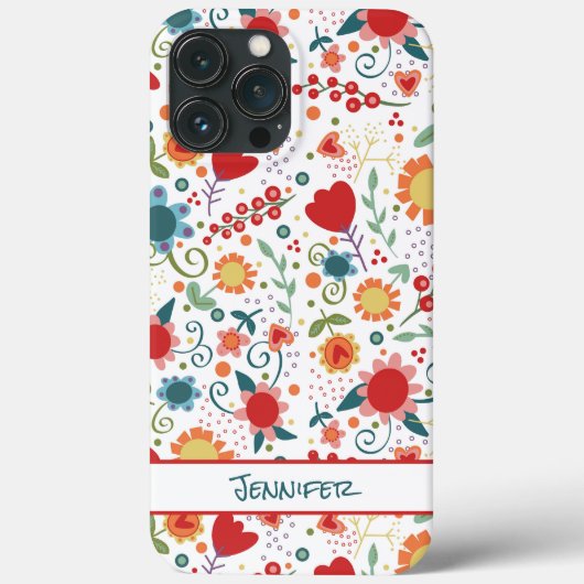 Gepersonaliseerde leuke inspirativiteit bloemenpat Case-Mate iPhone case (Achterkant)