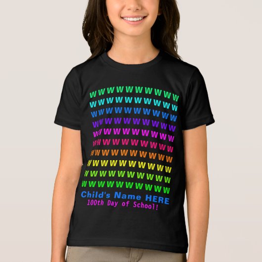 Gepersonaliseerde Leuke, Kleurrijke Kind 100ste Da Tri-Blend Shirt (Voorkant)