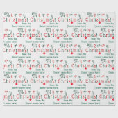 Gepersonaliseerde Leuke Kleurrijke Vrolijk Kerstfe Cadeaupapier (Vlak)