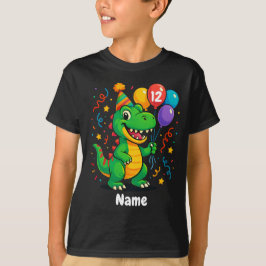 Gepersonaliseerde Leuke Verjaardag Dino Kinder T-shirt
