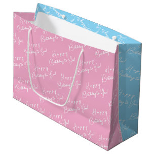 Gepersonaliseerde Leuke Verjaardag Roze & Blauwe T Groot Cadeauzakje