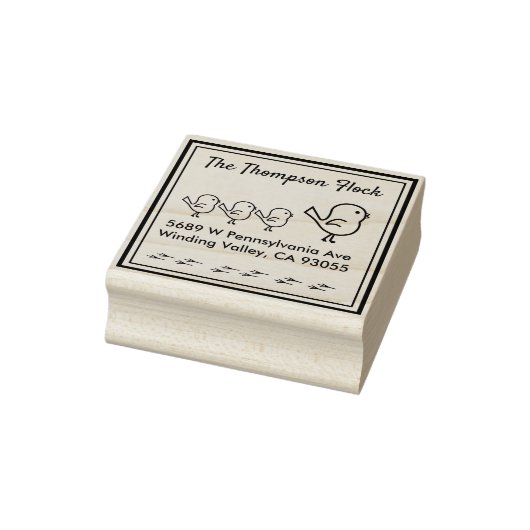 Gepersonaliseerde leuke vogels 	rubberstempel (Stempel)