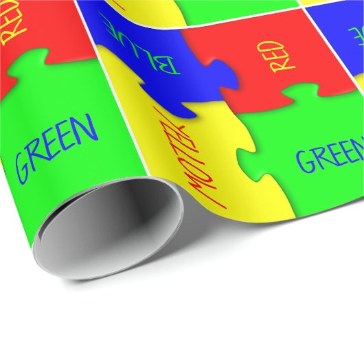 Gepersonaliseerde Levendig Gekleurde Jigsaw Puzzel Cadeaupapier (Rol Hoek)