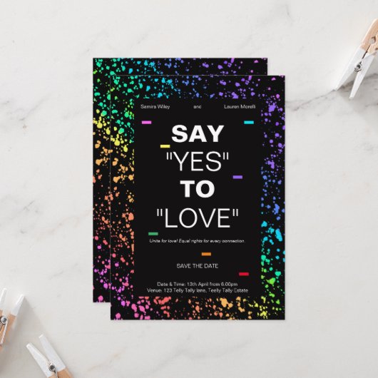 Gepersonaliseerde LGBTQ digitale moderne zwarte br Kaart (Voorkant / Achterkant in situ)