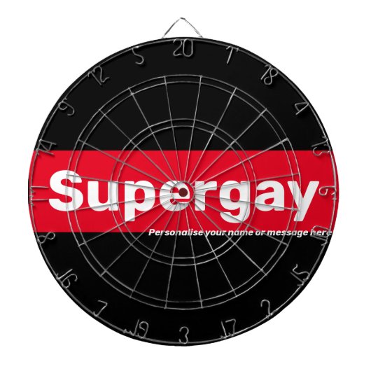 Gepersonaliseerde LGBTQ Pride Supergay Dartbord (Voorkant)
