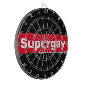 Gepersonaliseerde LGBTQ Pride Supergay Dartbord (Voorkant Links)