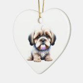 Gepersonaliseerde Lhasa Apso Puppy Keramisch Ornament (Links)