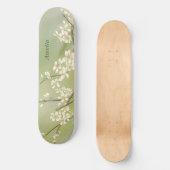 Gepersonaliseerde Licht Groen Wit Bloemen Skateboa Skateboard (Voorkant)