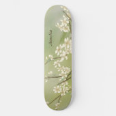 Gepersonaliseerde Licht Groen Wit Bloemen Skateboa Skateboard (Voorkant)