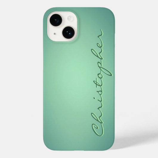 Gepersonaliseerde lichtgroene Radiale Textuur Case-Mate iPhone Case (Achterkant)