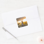 Gepersonaliseerde LIEFDE & BEDANKT Wit Script | FO Vierkante Sticker (Envelop)