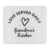 Gepersonaliseerde liefde dagelijks geserveerd snijplank (Voorkant)