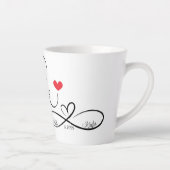Gepersonaliseerde liefde en oneindig hart latte mok (Rechts)