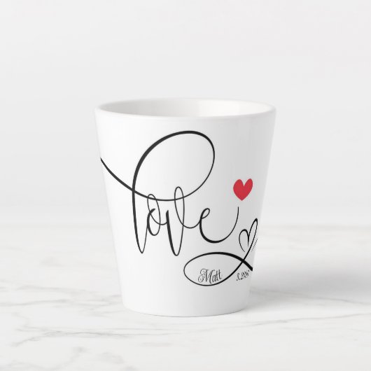 Gepersonaliseerde liefde en oneindig hart latte mok (Voorkant)