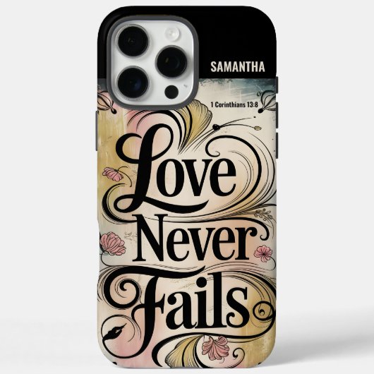 Gepersonaliseerde liefde faalt nooit  Christelijk Case-Mate iPhone Case (Achterkant)