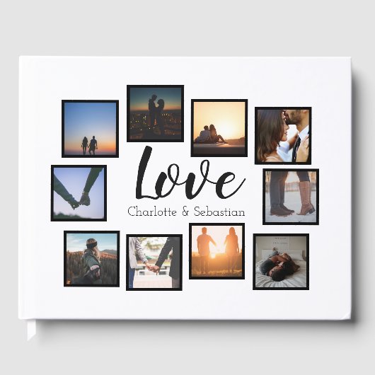 Gepersonaliseerde liefde foto bruiloft gastenboek (Voorkant)