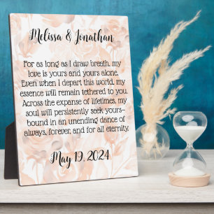 Gepersonaliseerde liefde gedicht Plaque Fotoplaat