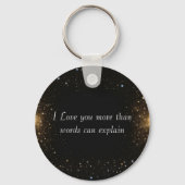 Gepersonaliseerde liefde Gift Ideeën, Zwart, Wit Sleutelhanger (Achterkant)