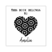 Gepersonaliseerde liefde hart Bookplate Rubberstempel (Afrduk)
