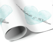 Gepersonaliseerde liefde hart bruiloft inpakpapier (Rol Hoek)