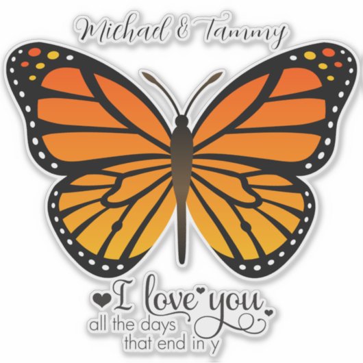 Gepersonaliseerde liefde in Flight Sticker (Voorkant)