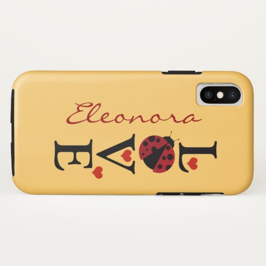 Gepersonaliseerde liefde lieveheersbeestje Case-Mate iPhone case (Achterkant (horizontaal))