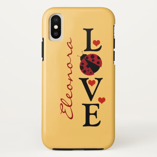 Gepersonaliseerde liefde lieveheersbeestje Case-Mate iPhone case (Achterkant)