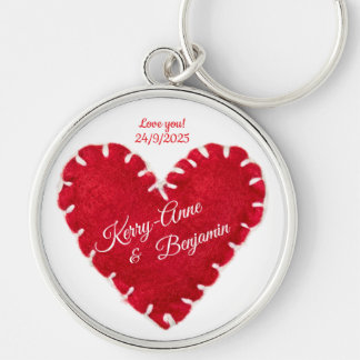 Gepersonaliseerde liefde met hart namen en boodsch sleutelhanger
