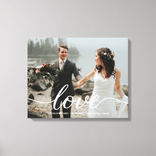 Gepersonaliseerde liefde script bruiloft foto canvas afdruk