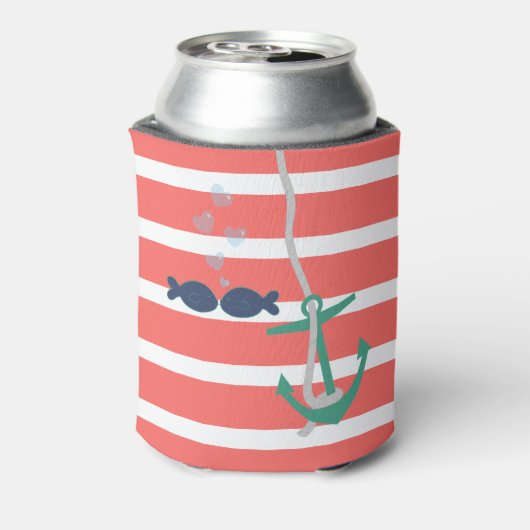 Gepersonaliseerde liefde strand anker blikjeskoeler (Blikje Achterkant)