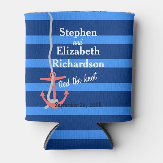 Gepersonaliseerde liefde strand anker blikjeskoeler (Voorkant)