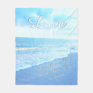 Gepersonaliseerde Liefde Strand Wedding Throw Deke Fleece Deken