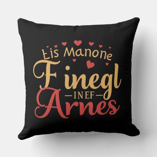 Gepersonaliseerde liefde typografie ontwerp kussen (Achterkant)