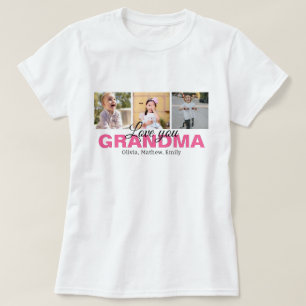 Gepersonaliseerde Liefde U Oma Fotocollage T-shirt