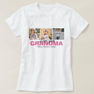 Gepersonaliseerde Liefde U Oma Fotocollage T-shirt