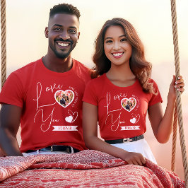 Gepersonaliseerde liefde voor altijd Valentijnsdag T-shirt