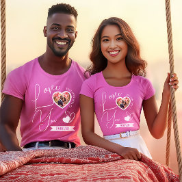 Gepersonaliseerde liefde voor altijd Valentijnsdag T-shirt