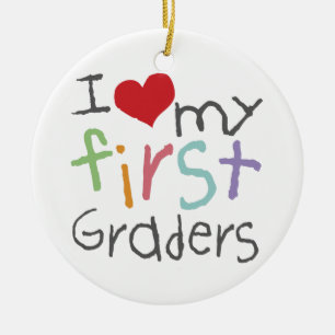 Gepersonaliseerde liefde voor mijn eerste klasseer keramisch ornament