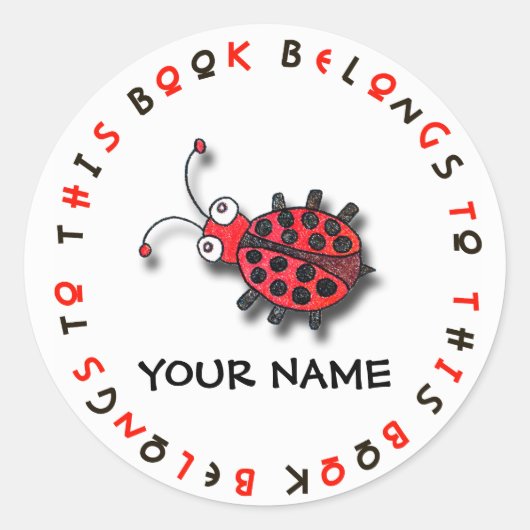 Gepersonaliseerde lieveheersbeestje Sticker (Voorkant)