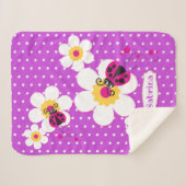 Gepersonaliseerde lieveheersbeestjes lieveheersbee sherpa deken (Voorkant (horizontaal))