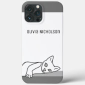 Gepersonaliseerde lijntekening Kitty Cat Case-Mate iPhone Case (Achterkant)