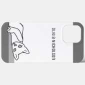 Gepersonaliseerde lijntekening Kitty Cat Case-Mate iPhone Case (Achterkant (horizontaal))