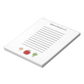 Gepersonaliseerde lijst met groenten en appels notitieblok (Gedraaid)