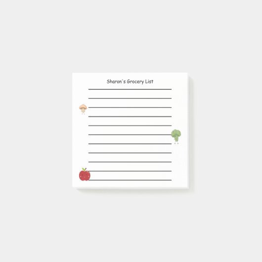 Gepersonaliseerde lijst met groenten en appels post-it® notes (Voorkant)
